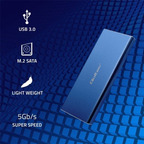 QOLTEC OBUDOWA NA DYSK M.2 SSD | SATA | NGFF | USB 3.0 | SUPER SPEED 5GB/S | 2TB | NIEBIESKI QOLTEC OBUDOWA NA DYSK M.2 SSD | SATA | NGFF | USB 3.0 | SUPER SPEED 5GB/S | 2TB | NIEBIESKI
