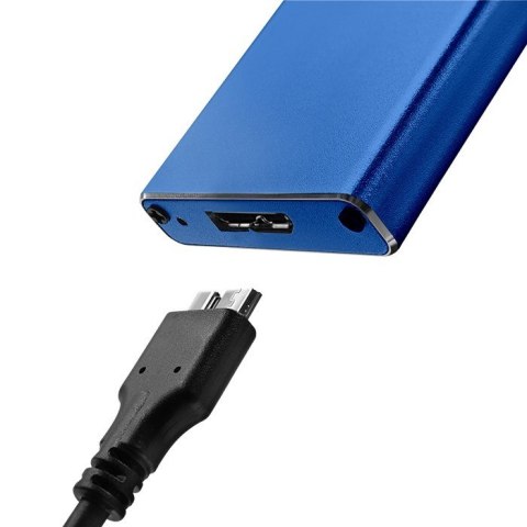 QOLTEC OBUDOWA NA DYSK M.2 SSD | SATA | NGFF | USB 3.0 | SUPER SPEED 5GB/S | 2TB | NIEBIESKI QOLTEC OBUDOWA NA DYSK M.2 SSD | SATA | NGFF | USB 3.0 | SUPER SPEED 5GB/S | 2TB | NIEBIESKI