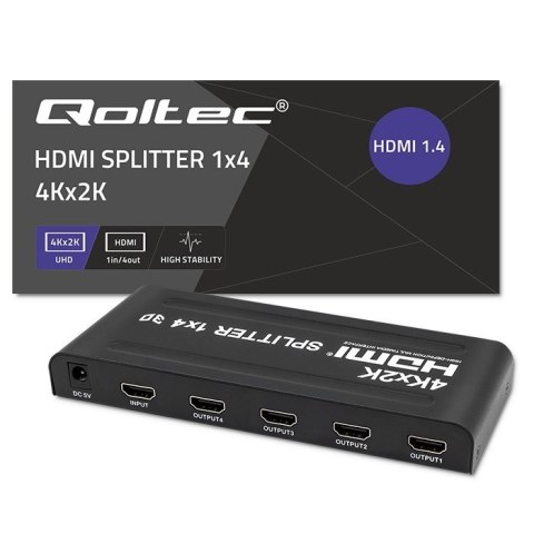 QOLTEC ROZDZIELACZ SPLITTER 4XHDMI 4KX2K | 3.4GB/S QOLTEC ROZDZIELACZ SPLITTER 4XHDMI 4KX2K | 3.4GB/S
