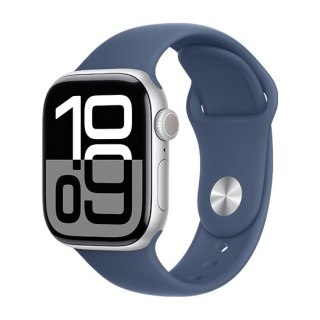 Zegarek Apple Watch Series 10 GPS 42mm Srebrna aluminiowa koperta z paskiem sportowym S/M - Denim