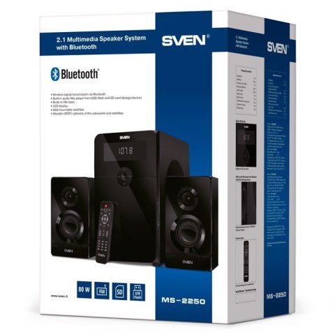 SVEN MS-2250 zestaw głośników 80 W Czarny 2.1 kan. SVEN MS-2250 zestaw głośników 80 W Czarny 2.1 kan.