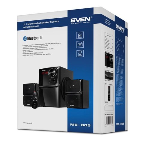 SVEN MS-305 zestaw głośników 40 W Czarny 2.1 kan. SVEN MS-305 zestaw głośników 40 W Czarny 2.1 kan.