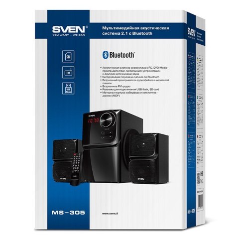 SVEN MS-305 zestaw głośników 40 W Czarny 2.1 kan. SVEN MS-305 zestaw głośników 40 W Czarny 2.1 kan.