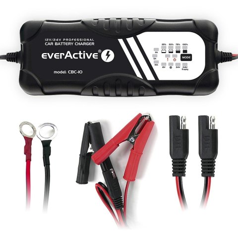 Ładowarka, prostownik everActive CBC10 12V/24V, do akumulatorów o napięciu 12V/24V Ładowarka, prostownik everActive CBC10 12V/24V, do akumulatorów o napięciu 12V/24V