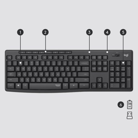 Zestaw LOGITECH MK295 920-009800 US Silent Wireless Combo USB QWERTY Amerykański międzynarodowy