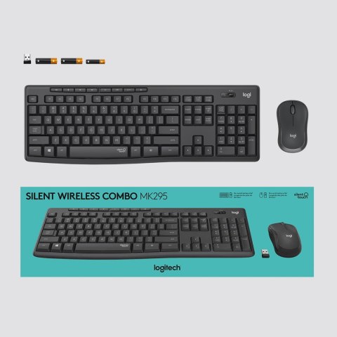 Zestaw LOGITECH MK295 920-009800 US Silent Wireless Combo USB QWERTY Amerykański międzynarodowy