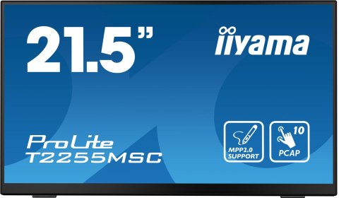 Iiyama ProLite T2255MSC-B1 monitor komputerowy 54,6 cm (21.5") 1920 x 1080 px Full HD LCD Ekran dotykowy Czarny