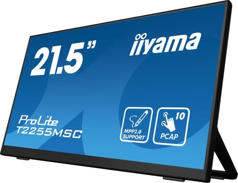 IIYAMA T2255MSC-B1 21.5inch IPS monitor Full HD PCAP 10P Touch Flat Bezel Free Glass HDMI DP 400cd/m2 USB Hub 2x 3.0 Speakers Bo