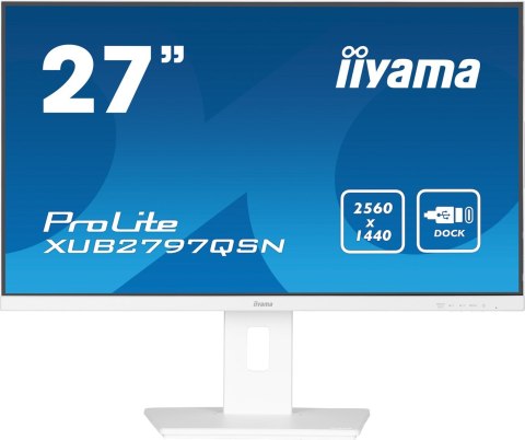 Iiyama ProLite XUB2797QSN-W1 monitor komputerowy 68,6 cm (27") 2560 x 1440 px Wide Quad HD LED Biały