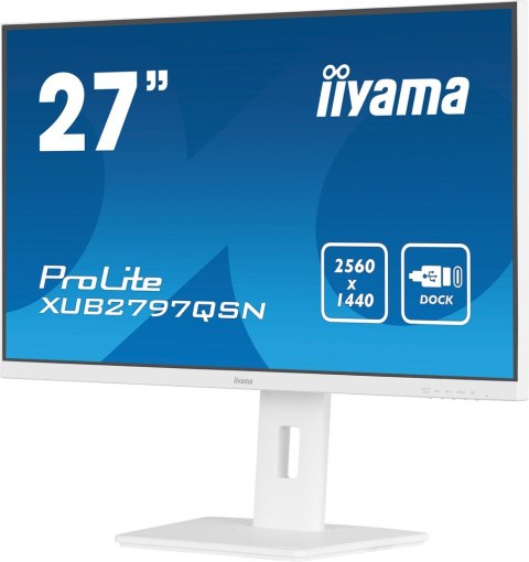 Iiyama ProLite XUB2797QSN-W1 monitor komputerowy 68,6 cm (27") 2560 x 1440 px Wide Quad HD LED Biały