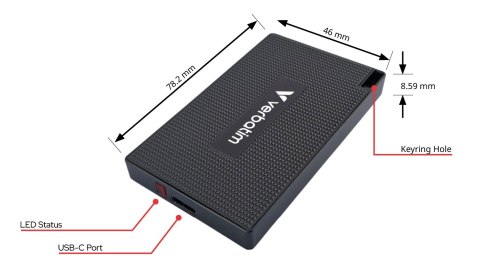 Verbatim 32031 Zewnętrzny dysk SSD 1 TB USB Type-C USB 3.2 Gen 2x2 Szary