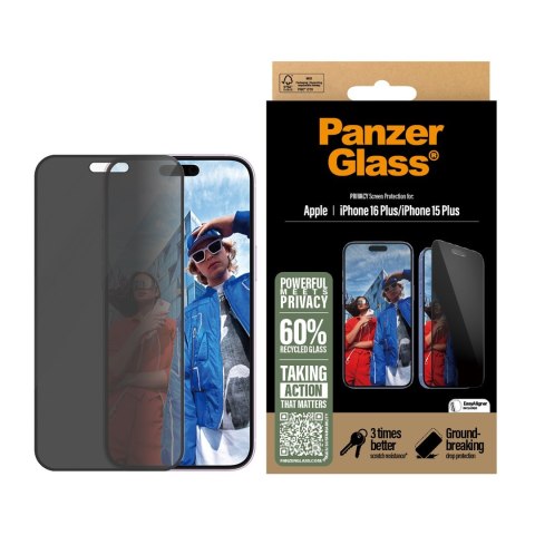 Osłona ekranu PanzerGlass | Jabłko | iPhone 16 Plus/iPhone 15 Plus | Szkło hartowane | | Ultra-szeroki krój