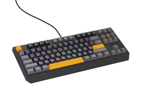 GENESIS Thor 230 TKL klawiatura Gaming USB + RF Wireless + Bluetooth QWERTY Czarny, Szary, Pomarańczowy