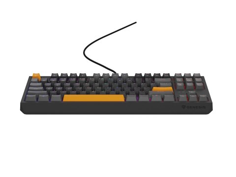 GENESIS Thor 230 TKL klawiatura Gaming USB + RF Wireless + Bluetooth QWERTY Czarny, Szary, Pomarańczowy