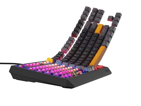 GENESIS Thor 230 TKL klawiatura Gaming USB + RF Wireless + Bluetooth QWERTY Czarny, Szary, Pomarańczowy