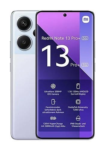 Xiaomi Redmi Note 13 Pro+ 16,9 cm (6.67") Dual SIM 5G USB Type-C 8 GB 256 GB 5000 mAh Fioletowy Xiaomi Redmi Note 13 Pro+ 16,9 cm (6.67") Dual SIM 5G USB Type-C 8 GB 256 GB 5000 mAh Fioletowy