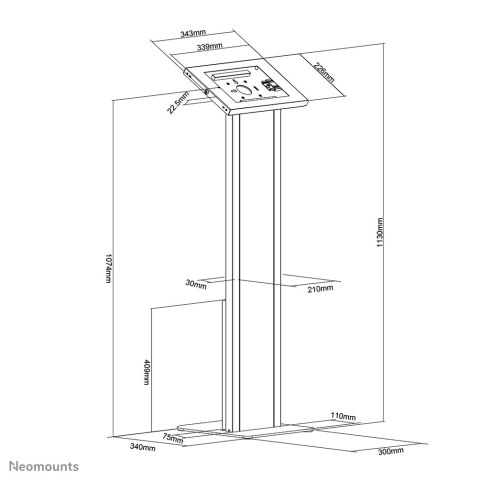 Neomounts FL15-750WH1 obudowa do tabletu 27,9 cm (11") Biały