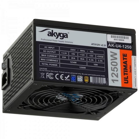 Akyga AK-U4-1250 moduł zasilaczy 1250 W 24-pin ATX ATX Czarny