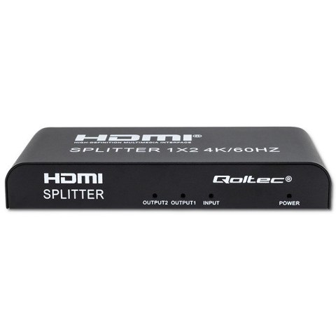 Qoltec 51797 Aktywny rozdzielacz Splitter 2 x HDMI 4K x 2K | 6Gb/s | 60Hz