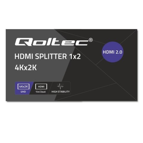 Qoltec 51797 Aktywny rozdzielacz Splitter 2 x HDMI 4K x 2K | 6Gb/s | 60Hz