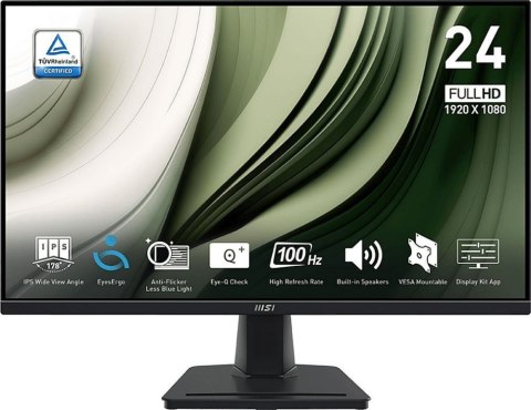 Monitor MSI PRO MP245G (24" /IPS /100Hz /1920 x 1080 /Czarny) Monitor MSI PRO MP245G (24" /IPS /100Hz /1920 x 1080 /Czarny)