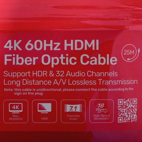 UNITEK KABEL OPTYCZNY HDMI 2.0 Active Optical Cable 4K 60HZ 25M UNITEK KABEL OPTYCZNY HDMI 2.0 Active Optical Cable 4K 60HZ 25M