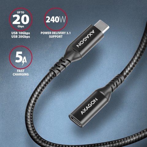 Axagon BUCM32-CF15AB kabel USB USB 3.2 Gen 2x2 1,5 m USB C Czarny Axagon BUCM32-CF15AB kabel USB USB 3.2 Gen 2x2 1,5 m USB C Czarny