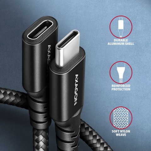 Axagon BUCM32-CF15AB kabel USB USB 3.2 Gen 2x2 1,5 m USB C Czarny Axagon BUCM32-CF15AB kabel USB USB 3.2 Gen 2x2 1,5 m USB C Czarny