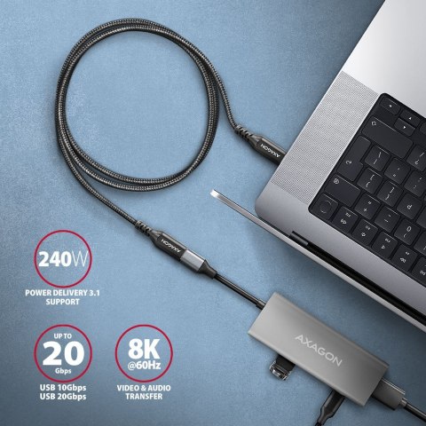 Axagon BUCM32-CF15AB kabel USB USB 3.2 Gen 2x2 1,5 m USB C Czarny Axagon BUCM32-CF15AB kabel USB USB 3.2 Gen 2x2 1,5 m USB C Czarny