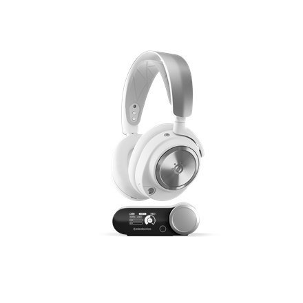 Steelseries Arctis Nova Pro Wireless Zestaw słuchawkowy Przewodowy i Bezprzewodowy Opaska na głowę Gaming Bluetooth Srebrny, Bia Steelseries Arctis Nova Pro Wireless Zestaw słuchawkowy Przewodowy i Bezprzewodowy Opaska na głowę Gaming Bluetooth Srebrny, Bia