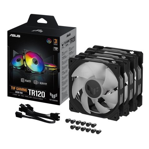 ASUS TUF GAMING TR120 ARGB 3IN1 Black Obudowa komputera Chłodnica powietrza 12 cm Czarny