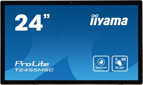 Iiyama T2455MSC-B1 signage display Płaski panel Digital Signage 61 cm (24") LED 400 cd/m2 Full HD Czarny Ekran dotykowy Iiyama T2455MSC-B1 signage display Płaski panel Digital Signage 61 cm (24") LED 400 cd/m2 Full HD Czarny Ekran dotykowy