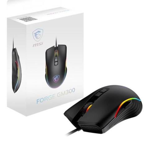 Myszka MSI FORGE GM300 Gaming Oburęczny USB Typu-A Optyczny 7200 DPI Myszka MSI FORGE GM300 Gaming Oburęczny USB Typu-A Optyczny 7200 DPI
