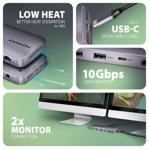 Axagon HMC-12GM2 stacja dokująca Przewodowa USB 3.2 Gen 2 (3.1 Gen 2) Type-C Szary Axagon HMC-12GM2 stacja dokująca Przewodowa USB 3.2 Gen 2 (3.1 Gen 2) Type-C Szary