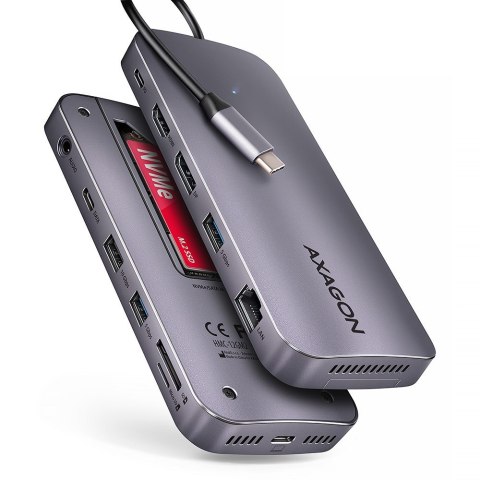 Axagon HMC-12GM2 stacja dokująca Przewodowa USB 3.2 Gen 2 (3.1 Gen 2) Type-C Szary Axagon HMC-12GM2 stacja dokująca Przewodowa USB 3.2 Gen 2 (3.1 Gen 2) Type-C Szary