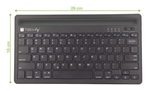 Techly ICTBK102U klawiatura Uniwersalne Bluetooth QWERTY Angielski Czarny