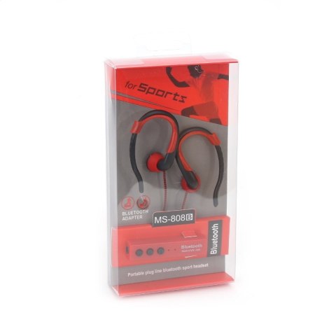 FIESTA EARPHONES BLUETOOTH + SELFIE SHUTTER SŁUCHAWKI PRZEWODOWE Z MODUŁEM BLUETOOTH I WYZWALACZEM SELFIE FIS915 RED [43516] TE