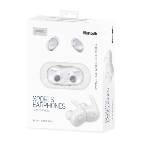 FREESTYLE BLUETOOTH V5.0 EARPHONES SPORT TWS + CHARGING STATION SŁUCHAWKI SPORTOWE BLUETOOTH TWS ZE STACJĄ ŁADUJĄCĄ WHITE [4514