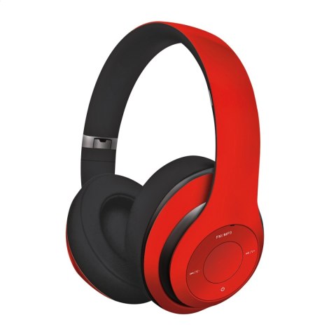 FREESTYLE SŁUCHAWKI NAUSZNE BLUETOOTH Z MIKROFONEM FM MP3 AUX HEADSET RED [43684] TE