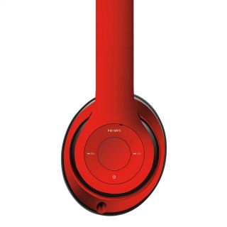 FREESTYLE SŁUCHAWKI NAUSZNE BLUETOOTH Z MIKROFONEM FM MP3 AUX HEADSET RED [43684] TE