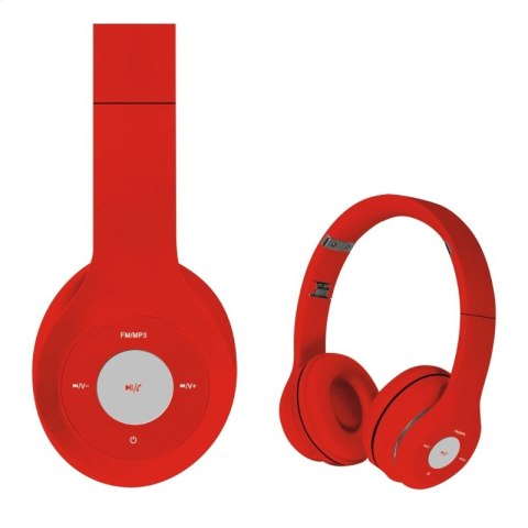 FREESTYLE SŁUCHAWKI NAUSZNE BLUETOOTH Z MIKROFONEM WIRELESS HEADPHONES BLUETOOTH WITH MICROPHONE RED [43049]