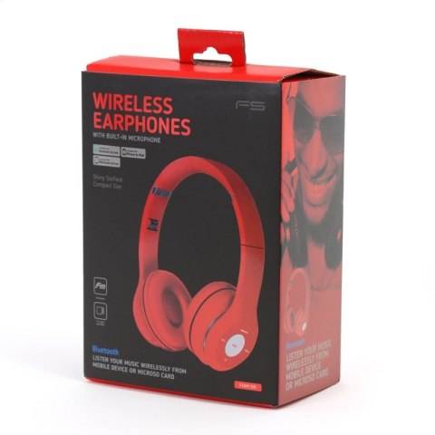 FREESTYLE SŁUCHAWKI NAUSZNE BLUETOOTH Z MIKROFONEM WIRELESS HEADPHONES BLUETOOTH WITH MICROPHONE RED [43049]