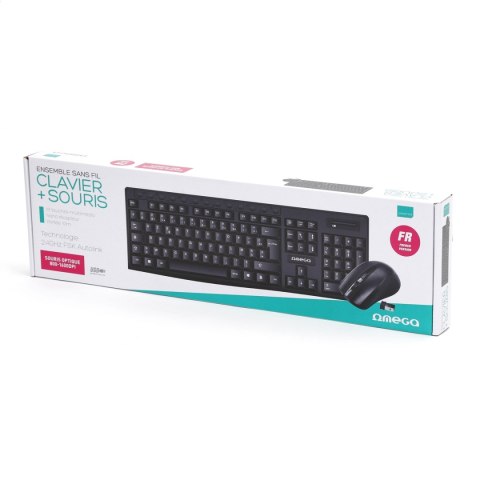 OMEGA KEYBOARD FR + MOUSE ZESTAW BEZPRZEWODOWY BLACK [45732]