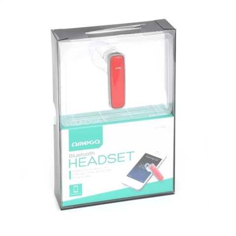 OMEGA EARPHONE BLUETOOTH SŁUCHAWKI DOUSZNE R400 V3.0+EDR MONO RED [42014] TE