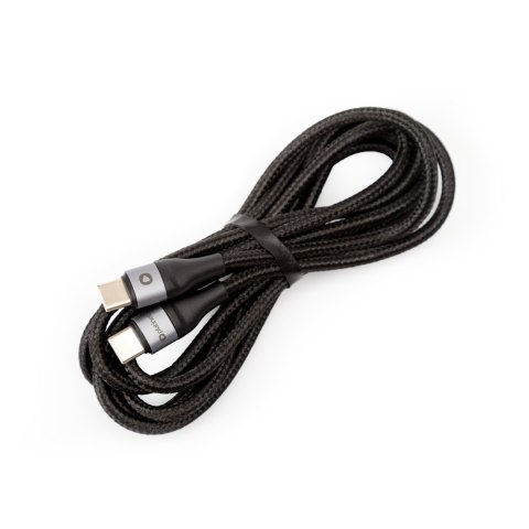 PLATINET CABLE BRAIDED KABEL W OPLOCIE USB-C TO USB-C 42W 2.1A 2M BLACK [45891]
