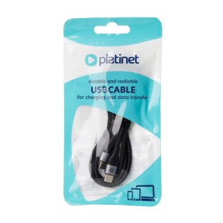 PLATINET CABLE BRAIDED KABEL W OPLOCIE USB-C TO USB-C 60W 3A 1M BLACK [45886]