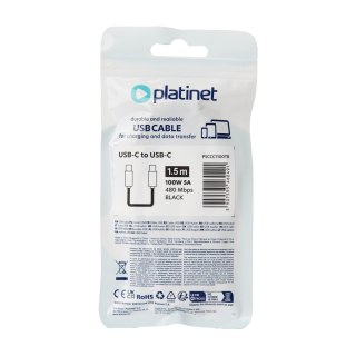 PLATINET CABLE KABEL USB-C TO USB-C 100W 5A 1,5M BLACK [46049]