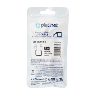 PLATINET CABLE KABEL USB-C TO USB-C 60W 3A 1M BLACK [45966]