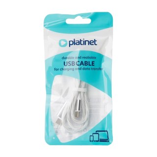 PLATINET CABLE KABEL USB-C TO USB-C 60W 3A LED 1M WHITE [45889]