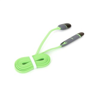 PLATINET FLAT CABLE KABEL 2IN1 MICRO USB & LIGHTNING PLUGS 1M GREEN [42872]